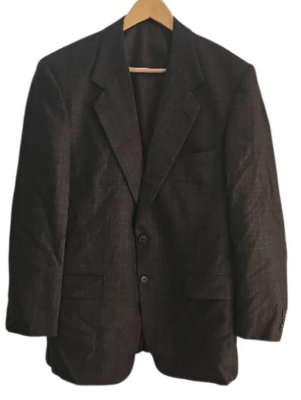Today's Man 100% Wool Blazer Vest Men’s 41R Brown Glen Plaid Country Heritage